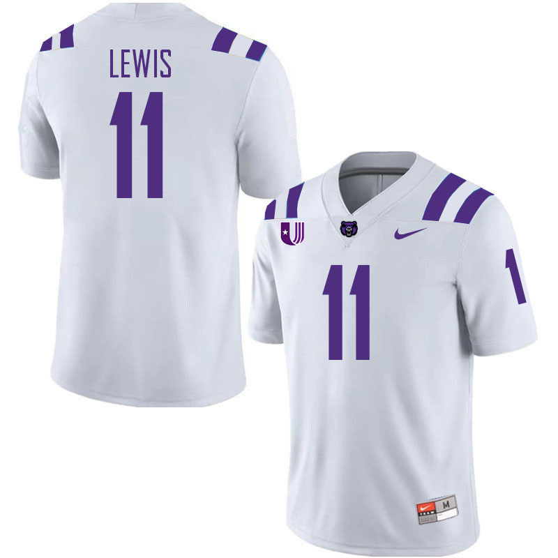 Central Arkansas Bears #11 Gary Lewis College Football Jerseys,Uniforms Stitched-White
